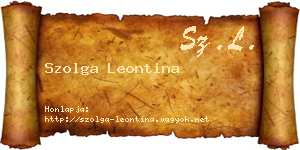 Szolga Leontina névjegykártya
